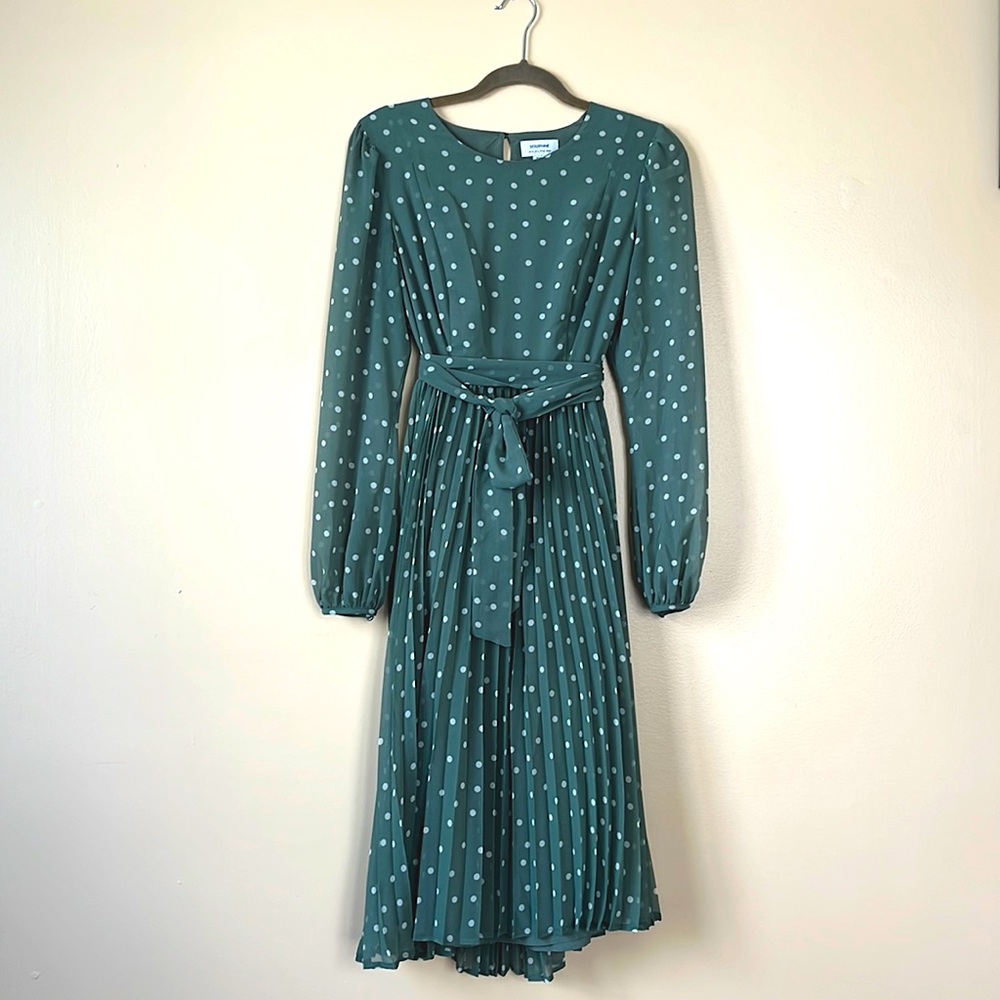 Sage Polka Dot Chiffon Maternity & Nursing Dress